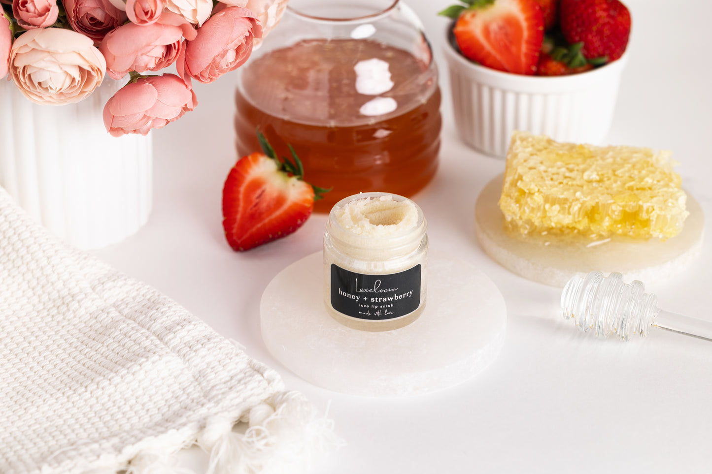 Honey + Strawberry Lip Scrub