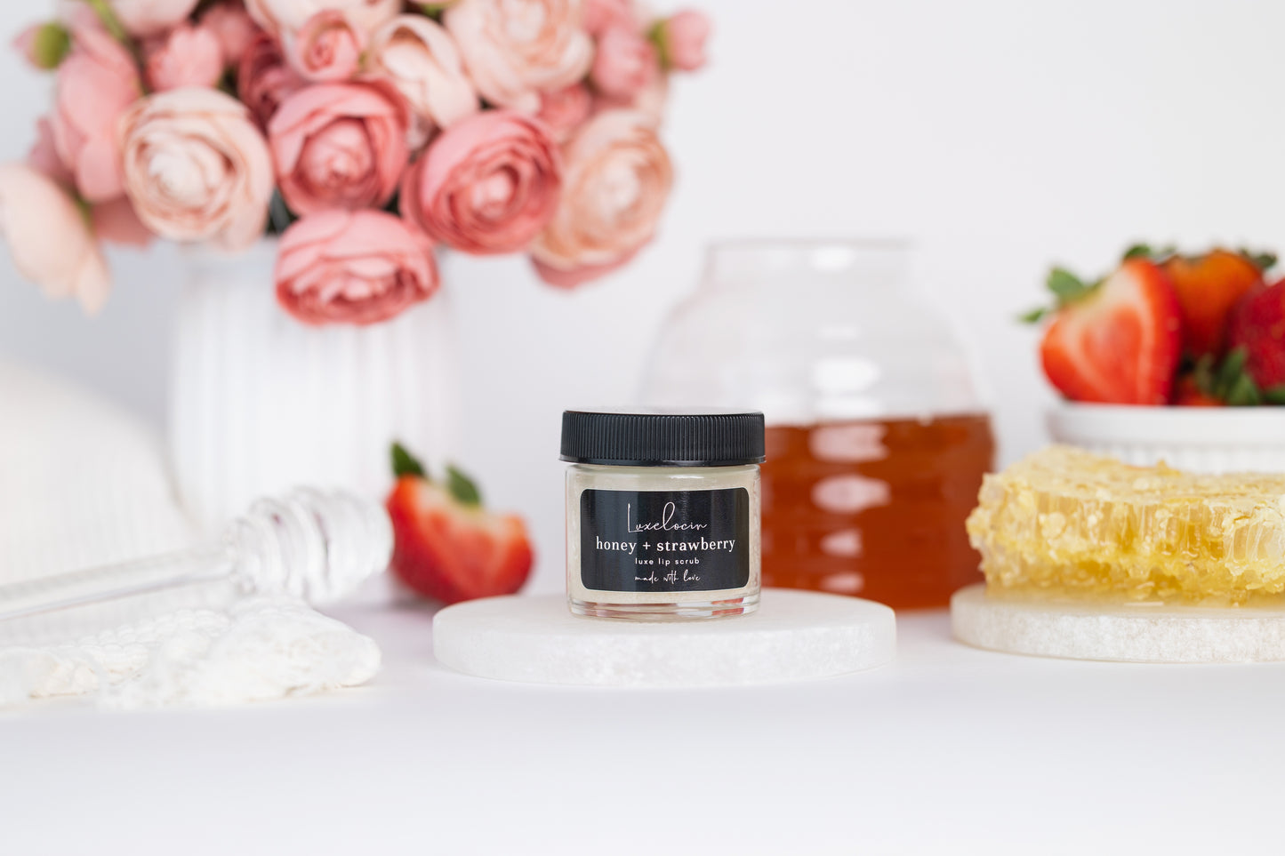 Honey + Strawberry Lip Scrub