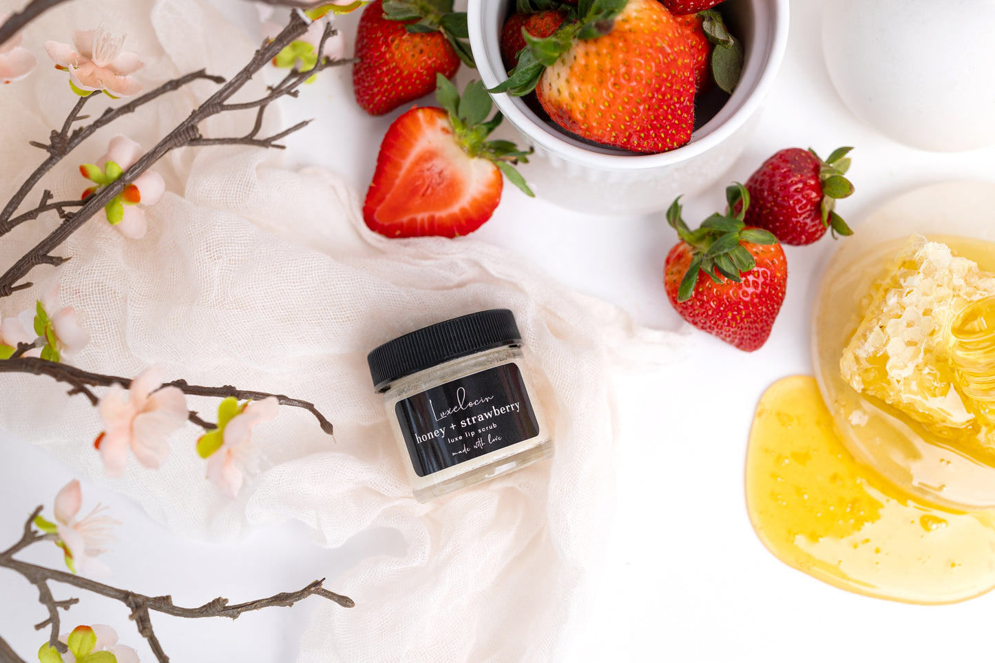 Honey + Strawberry Lip Scrub