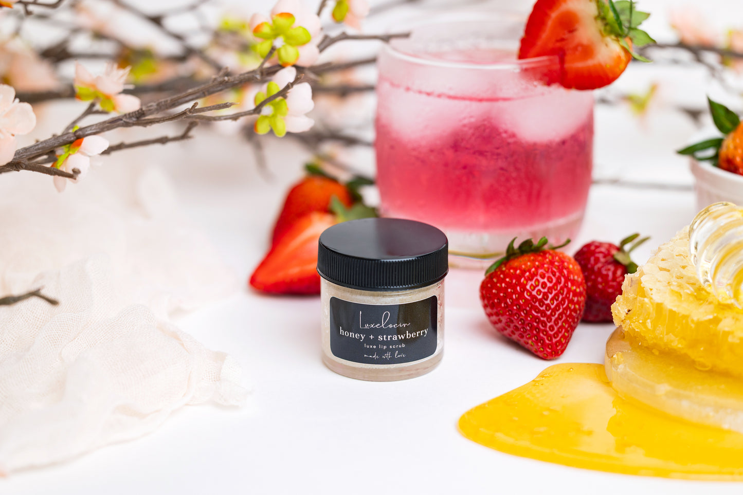 Honey + Strawberry Lip Scrub